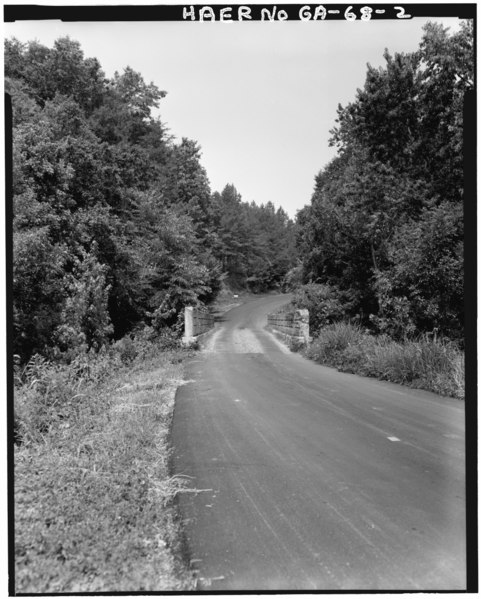 File:East Approach - Lutens Bridge, County Road 228, Spanning Pine Log Creek, Cash, Gordon County, GA HAER GA,65-CASH.V,1-2.tif