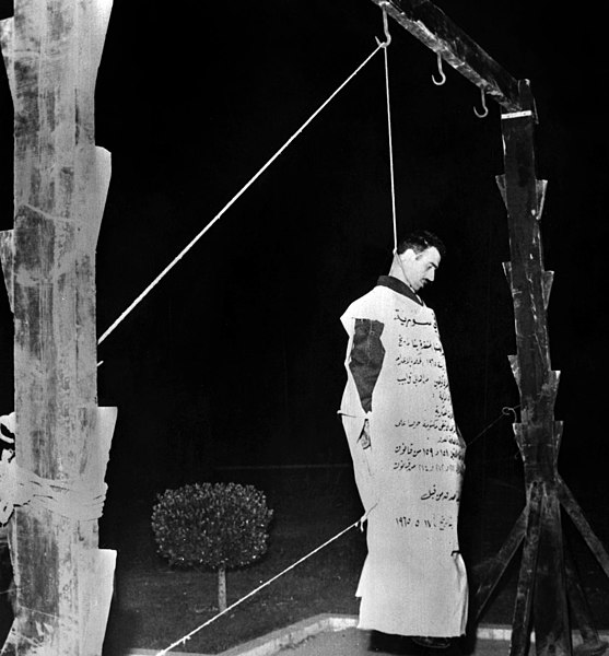 Eli Cohen, publicly hanged in the Marjeh Square, Damascus, on 18 May 1965