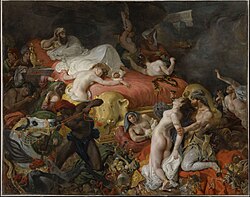 La mort de Sardanapale, musée du Louvre, huile sur toile, 392 × 496 cm, 1827
