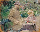 Berthe Morisots Eugène Manet och hans dotter i Bougival (1881).