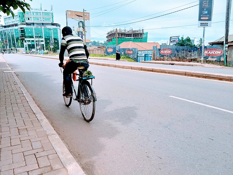 File:Exempted bicycle moving during lockdown due to covid 19 in Uganda.jpg