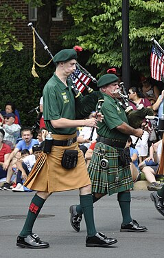 Members of Northern Virginia Firefighters Emerald Society Pipe Band at Fairfax City 4th of July Parade