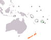 Location map for Fiji and New Zealand.