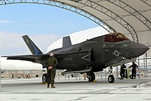 First F-35B Lightning II arrives at MCAS Beaufort 140717-M-UU619-780.jpg