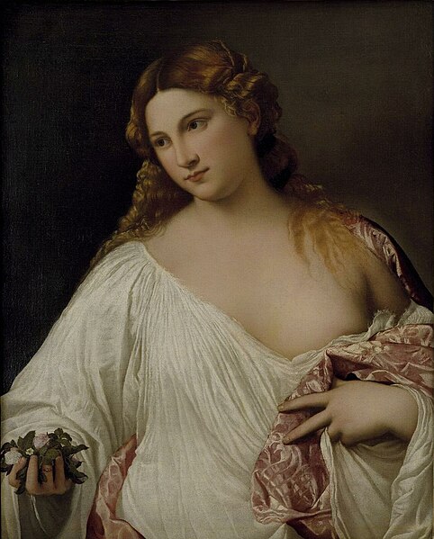 File:Flora (by Titian) – Galleria degli Uffizi, Florence.jpg