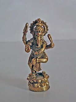 A Ganesha statue exhibited.