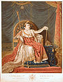 Napoléon, Der Kaiser auf dem Thron im Krönungsornat, Zepter, Hand der Gerechtigkeit und Krone, von Jean-François Garneray, c. 1805