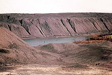 Gin Pit Colliery's old spoil tip or rucks Gin Pit rucks 1974 - geograph.org.uk - 1779819.jpg