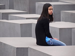 Girl at Memorial to the Murdered European Jews - Berlin - Germany.jpg