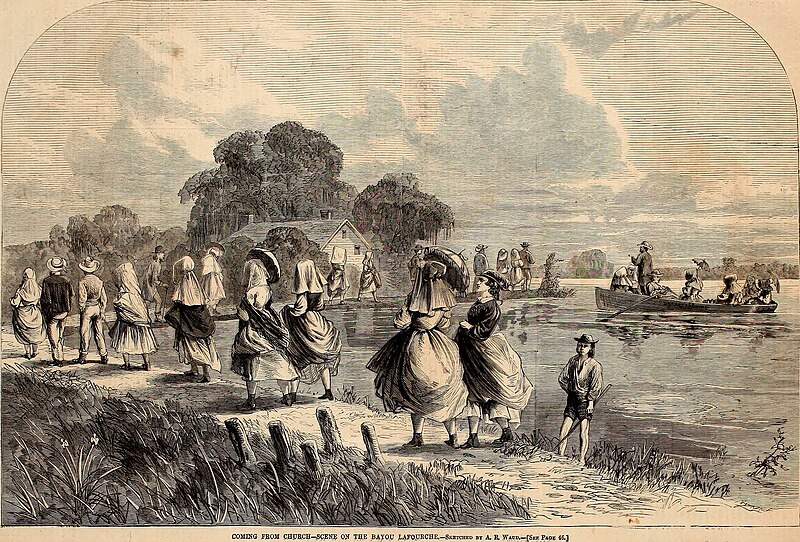 File:Harper's weekly (1867) Coming from the Church, Bayou LaFourche, Louisiana.jpg