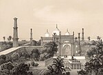 Thumbnail for File:Hazuri Bagh &amp; the main gate of the Badshahi Mosque in Lahore. Lithograph after an original sketch by Prince Waldemar of Prussia and published in 'In Memory of the Travels of Prince Waldemar of Prussia to India 1844-1846' (Vol.II).jpg