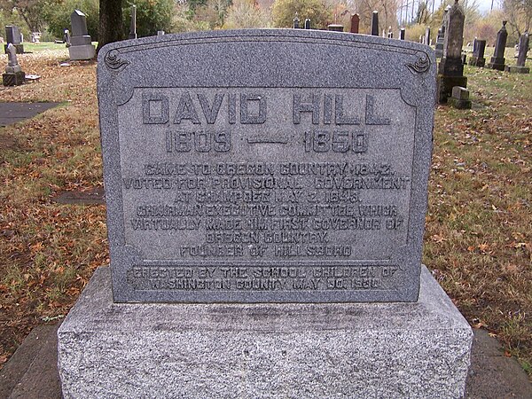 David Hill Gravemarker