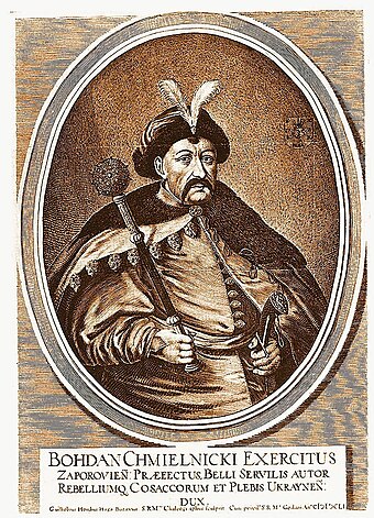 Hetman Bohdan Khmelnytsky established an independent Cossack state after the 1648 uprising against Poland.