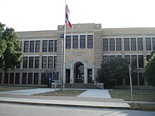 IM Terrell High School Gebäude, Ostausrichtung, Ft.Worth, TX 01.JPG