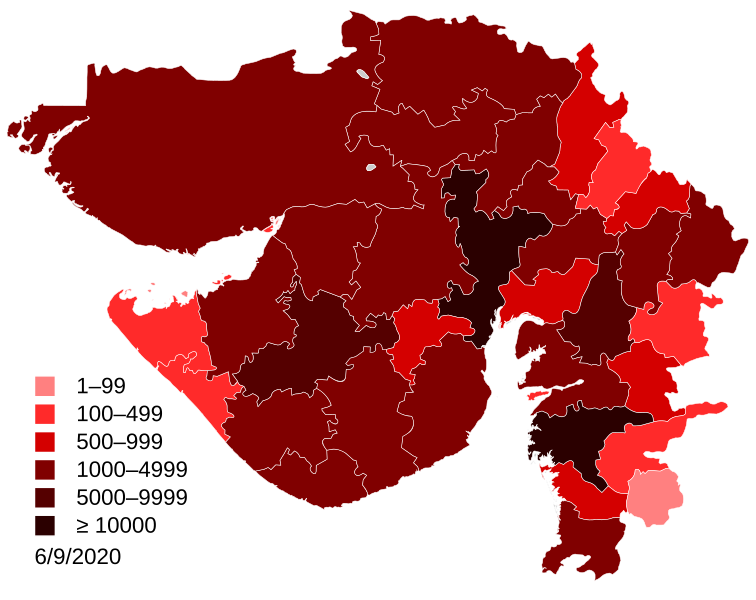 File:India Gujarat COVID-19 map.svg