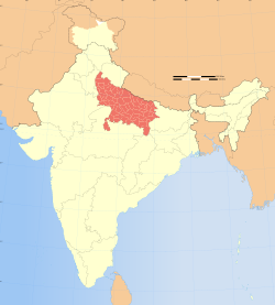 Location o Uttar Pradesh in Indie