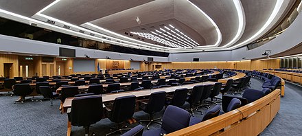 The main Plenary Hall of the IMO, where the Maritime Safety Committee meets.