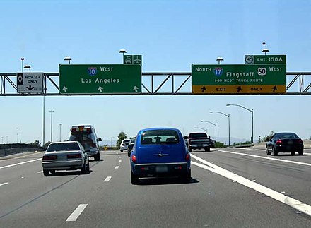 The end of I-17 at I-10 in Phoenix
