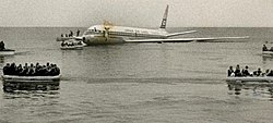 JL2 ditched in shallow water short of the: runway at SFO in 1968.