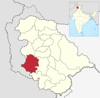 मानचित्र जिसमें राजौरी ज़िला Rajouri district हाइलाइटेड है