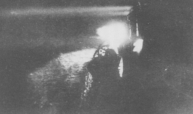 Japanese cruiser Yūbari shines searchlights towards the northern force during the night battle around Savo Island on 9 August 1942. In the course of t
