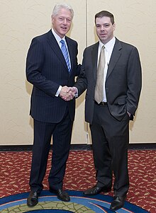 Jeffrey Peterson with President Bill Clinton in 2010 Jeffrey Peterson and Bill Clinton.jpg