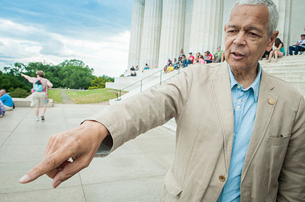 Julian Bond during the filming of Julian Bond: Reflections from the Frontlines of the Civil Rights Movement