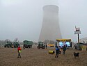 Protestcamp vor einem Kernkraftwerk gegen MOX-Transporte nach Deutschland