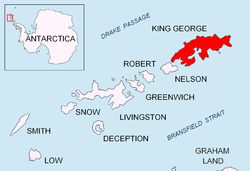 Location of King George Island in the South Shetland Islands.