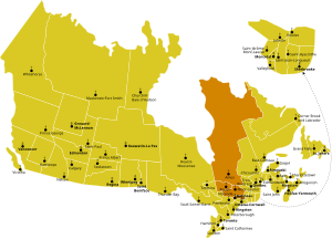 Karte der Kirchenprovinz Gatineau