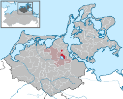 Elhelyezkedése Mecklenburg-Elő-Pomeránia térképén