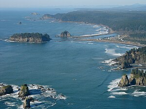 Mouth of the Quillayute River, James Island on the left