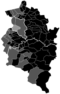 Landtagswahl Vorarlberg 2009 Mehrheiten in Gemeinden.svg