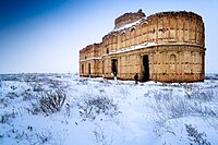 Zimní fotografie kláštera Chiajna na okraji Bukurešti v Rumunsku, vítězná fotografie ročníku 2011