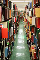 A view of the stacks in the Reference Library at the Society. MSHSRefLibrary.jpg