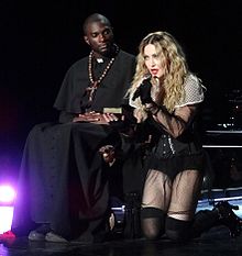 Madonna performing Devil Pray during the Rebel Heart Tour