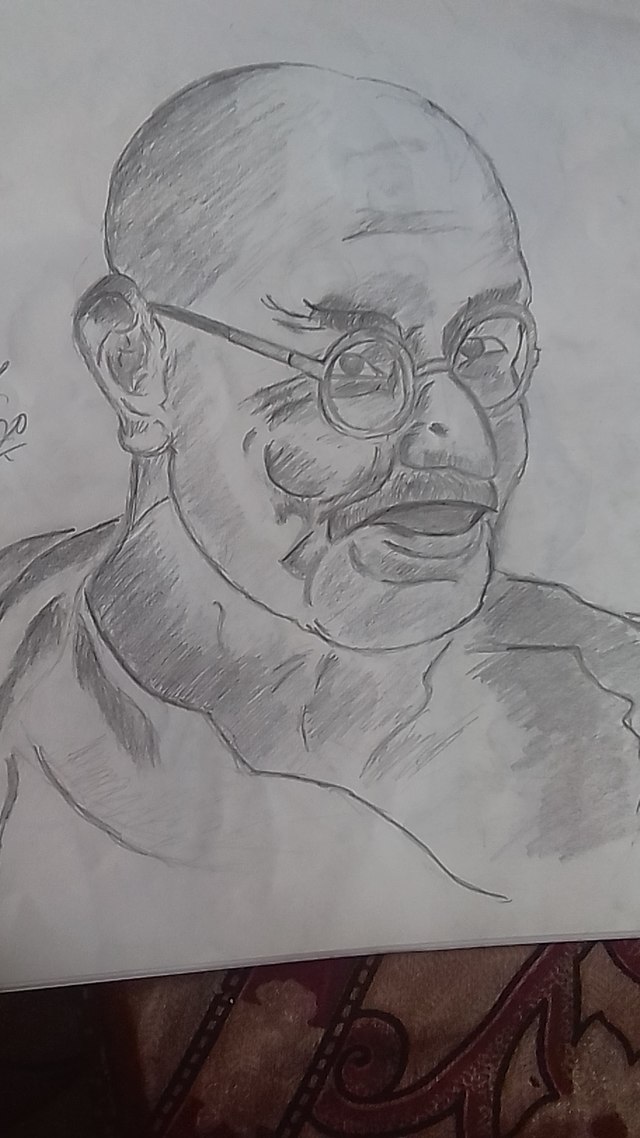 How to draw Mahatma Gandhiji | Drawings, Creative drawing, Independence day  drawing