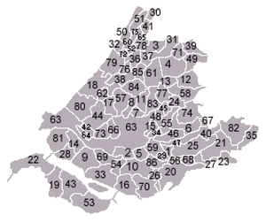 300px map south holland with numbered municipalities