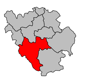 Kanton na mapě arrondissementu Yssingeaux
