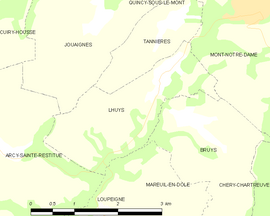 Mapa obce Lhuys