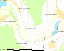 Mapa obce Passy-sur-Marne