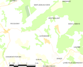 Mapa obce La Romagne
