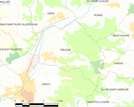 Mapa obce Pieusse