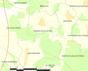 Poziția localității Épernay-sous-Gevrey