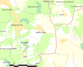 Mapa obce Abbévillers