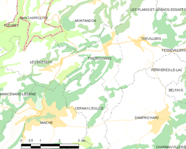 Mapa obce Thiébouhans