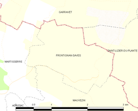 Mapa obce Frontignan-Savès