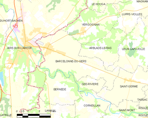 Poziția localității Barcelonne-du-Gers
