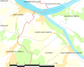 Mapa obce Candes-Saint-Martin