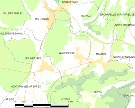 Mapa obce Aiglepierre